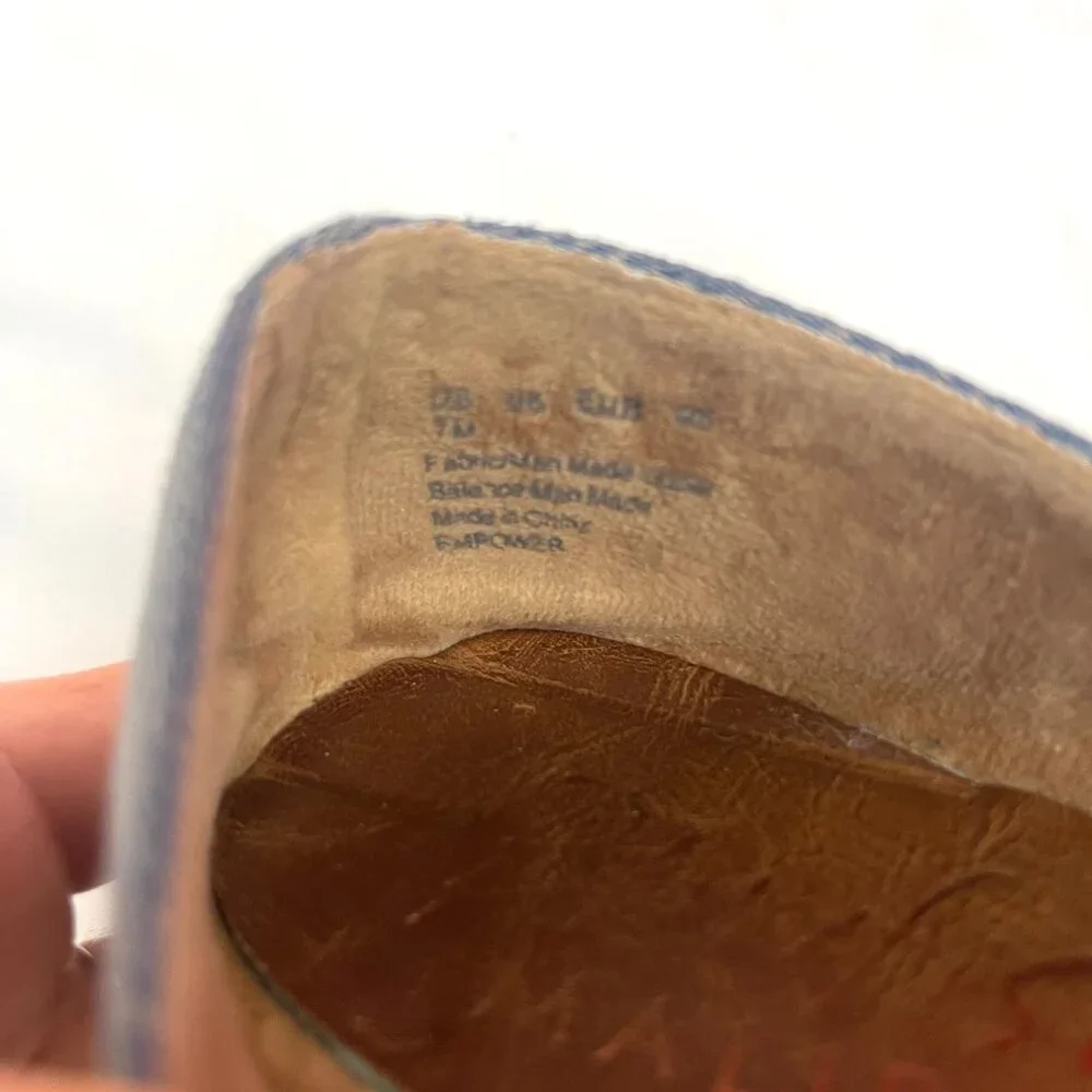 Blowfish Malibu Women Empower Mary Jane Comfort Footbed Denim Flat 7